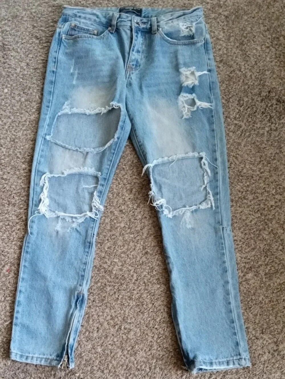 Men's Forever 21 Light Blue Straight Leg Jeans
